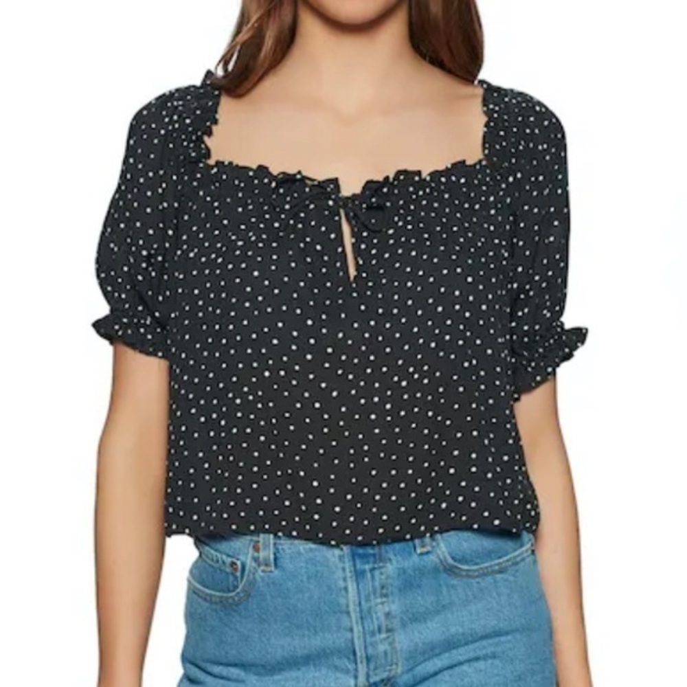 Billabong Small Off Black Dotted Blouse